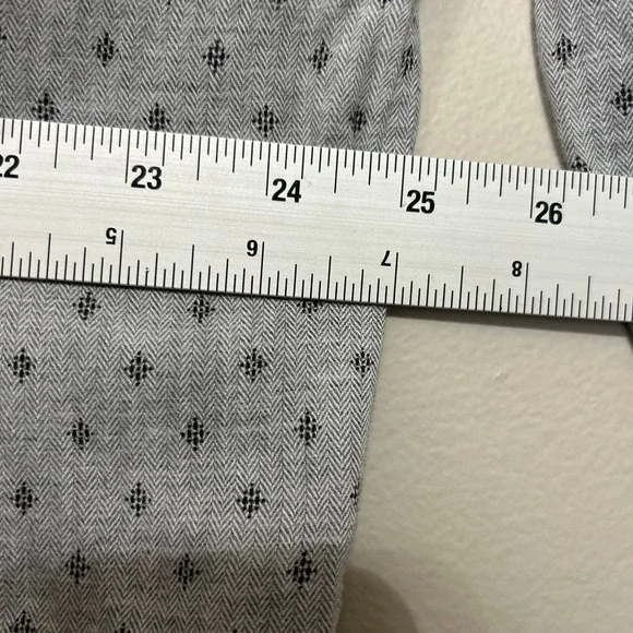 ROWM Mens Shirt XL Grey Button Down Herringbone Geometric Preppy Academia Office - Picture 6 of 10